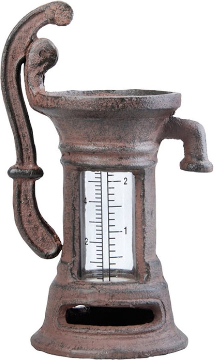 Regenmeter - gietijzer - waterpomp model - neerslagmeter