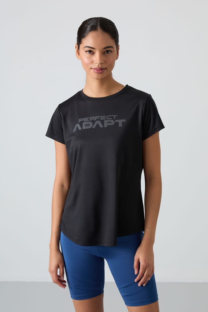 Geprinte Polyester Crew Neck T-shirt