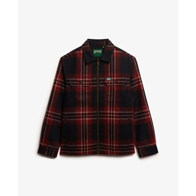 Superdry - Wollen Mix Miller Zip Overshirt - Heren - Lange mouwen shirts