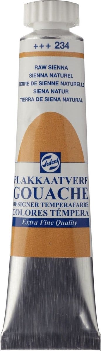Plakkaatverf - 234 Sienna naturel - Gouache extra fine - Talens - 20 ml