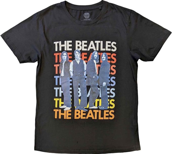 The Beatles - Iconic Multicolour Heren T-shirt - S - Zwart