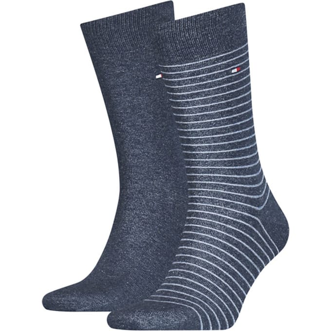 Tommy Hilfiger MEN SMALL STRIPE SOCK 2P Mannen Sokken Maat 39-42