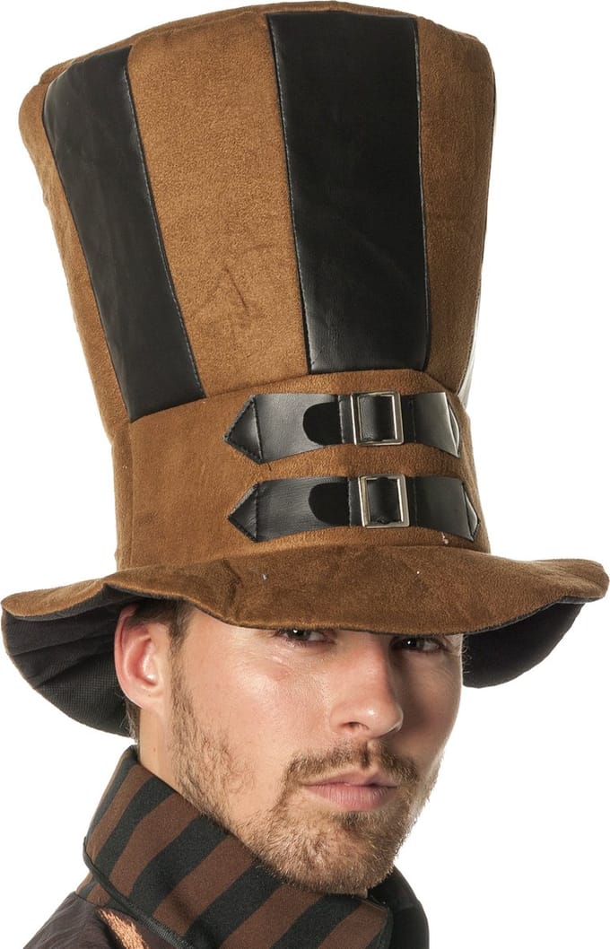 Hoed steampunk XL bruin/zwart