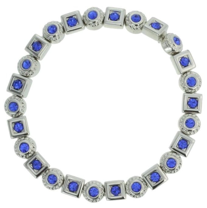 Behave - Klassieke Elastische Armband met Blauwe Stenen
