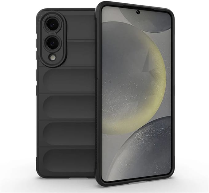 MobyDefend Hoesje - Geschikt voor Samsung Galaxy S25 Edge - TPU Gripcase - Zwart