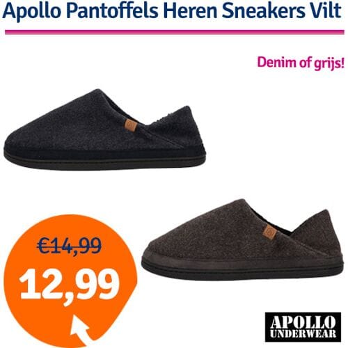 Apollo Pantoffels Heren Sneakers Vilt Grijs-41/42