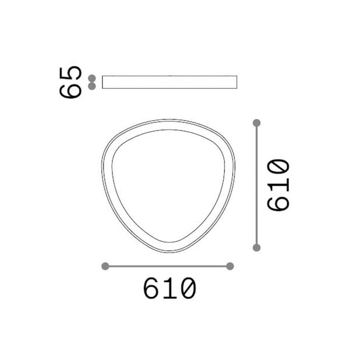 IDEAL LUX LED plafondlamp Gemini wit 61 cm 4000 K aan/uit