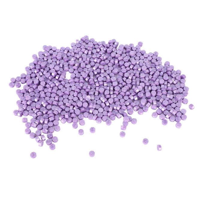 Perles de cire à cacheter Couleur pure Inodore Sans fumée Portable Sèche rapidement Perles pour tampon de cire pour enveloppe violet