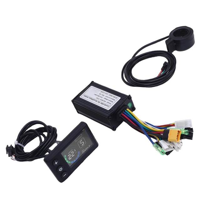 Kit Instrument LCD et Contrôleur 36V 48V 15A Contrôleur 3 Modes avec Écran LCD Poignée d'Accélérateur 130X black