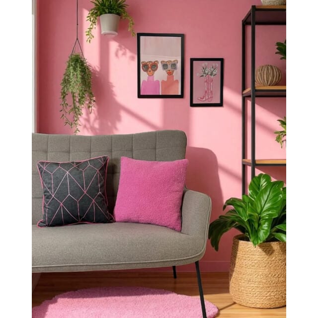 Gek op kussens! Sierkussen teddy roze | 45 x 45 cm | polyester