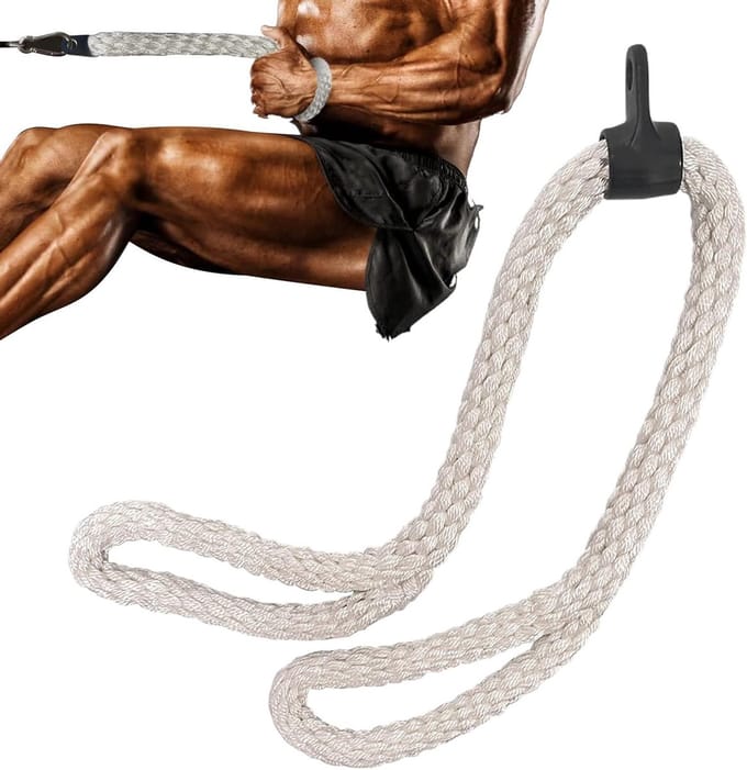 Triceps Kabel - Press Down Accessoire - Kracht Training - Geoptimaliseerde Spieractivatie - 100 cm - Zwart