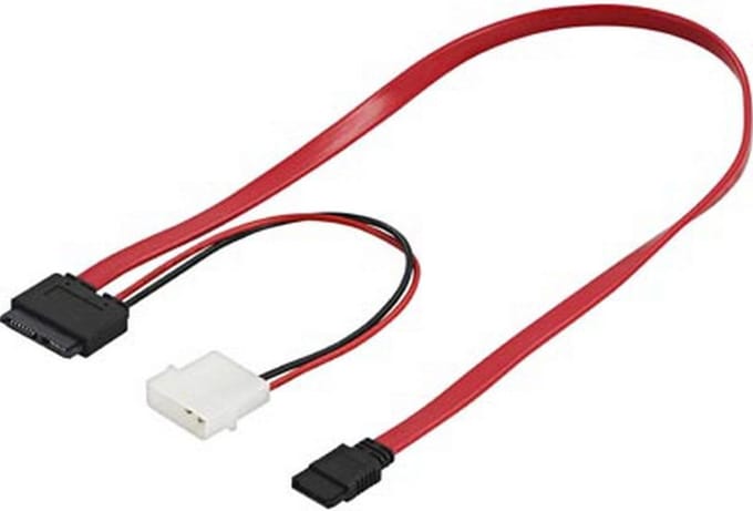DELTACO SATA-11B, SATA - SATA Rood SATA-kabel, 1m
