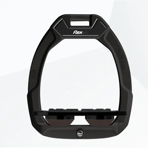 Veiligheidspaletten Paarden Flat Grip Zwart/Zwart/Bruin Flex-On Safe-On