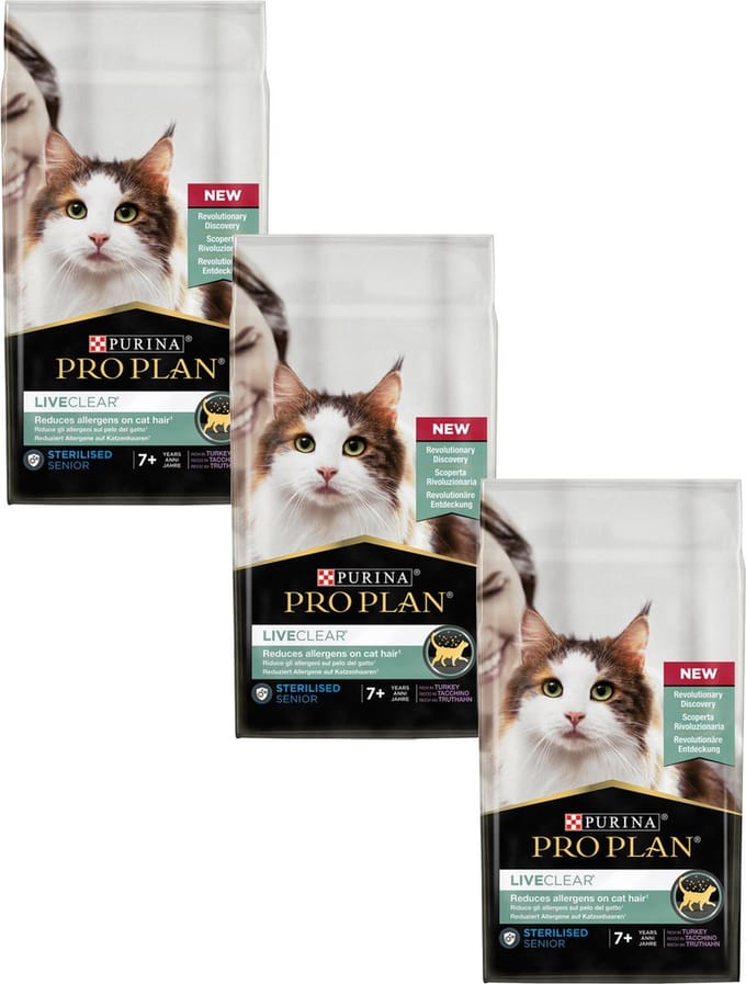 Pro Plan Cat Liveclear Sterilised Senior - Kattenvoer - 3 x Kalkoen 1.4 kg