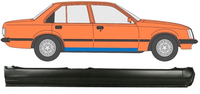 Volledige dorpel voor Opel Rekord E 1977-1986 / Rechts