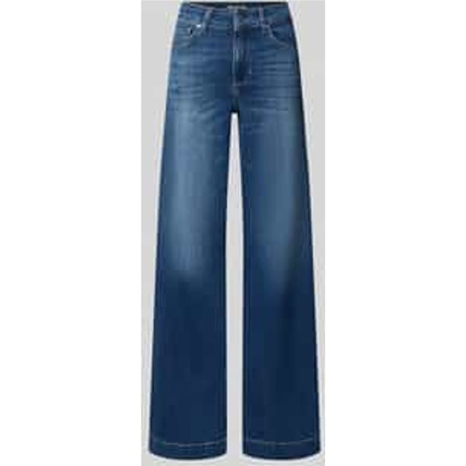 flared fit jeans van katoenmix