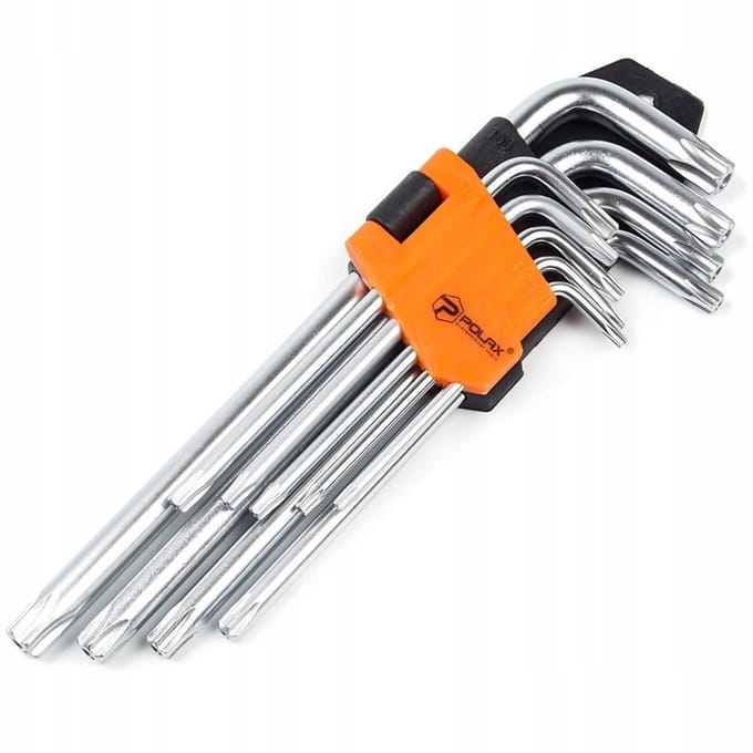 POLAX Torx inbussleutelset 9-delig T10-T50 CrV Lang
