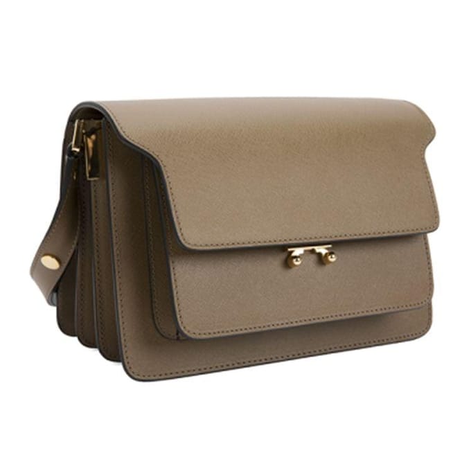 Marni Trunk Bag Medium Cigar Dames Tassen Bruin SBMPN09NO1-LV520-ZM28N Basic Set (Bag+Dust Bag) gray