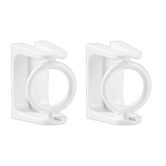 Crochet de support de tringle à rideau pivotant en ABS, résistant aux perforations, pour tringle à rideau white