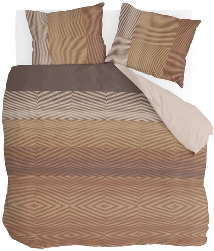 Byrklund Dekbedovertrek Crossing Stripes - 200x220 - 100% Polyester - Bruin