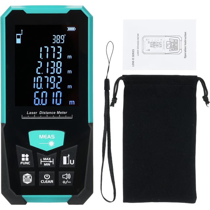 Professionele Laser Afstandsmeter 120m393ft Laser Meetlint Afstandsmeter met Enkel Continu D3-100