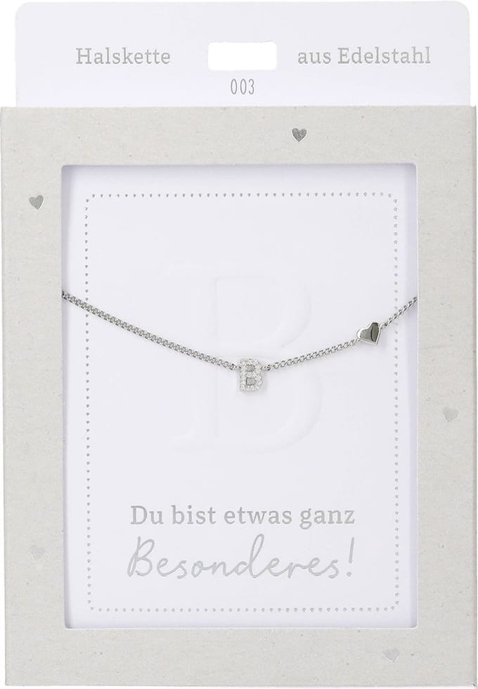 Depesche ketting zilver letter B hartje - sieraad cadeau.