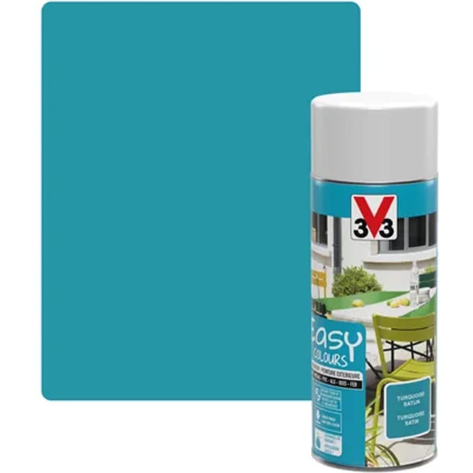 V33 Buitenlak Easy Colours - Bleu Turquoise - Zijdeglans 0.4l