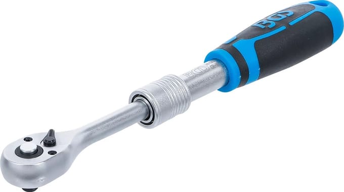 Verstelbare ratel 1/4" 6,3 mm, 190-225 mm, 72 tanden