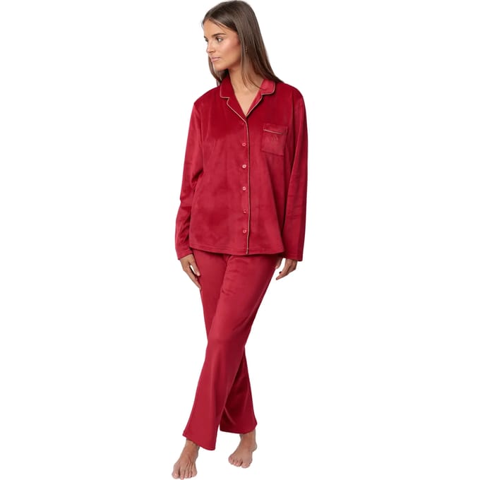 Setjes Admas Fluwelen pyjama broek shirt Velvet Luxe