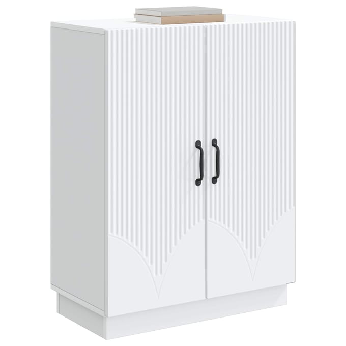 vidaXL - Dressoir - Wit - 66 - x - 34,5 - x - 87 - cm - Bewerkt - hout