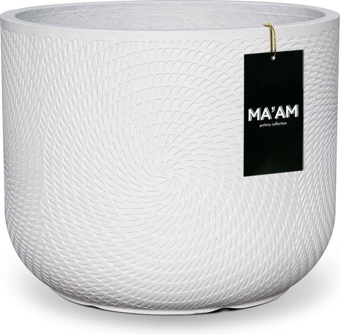 MA'AM Pottery Jade cilinder bloempot - D30×H24,5 cm - wit - Scandinavische look
