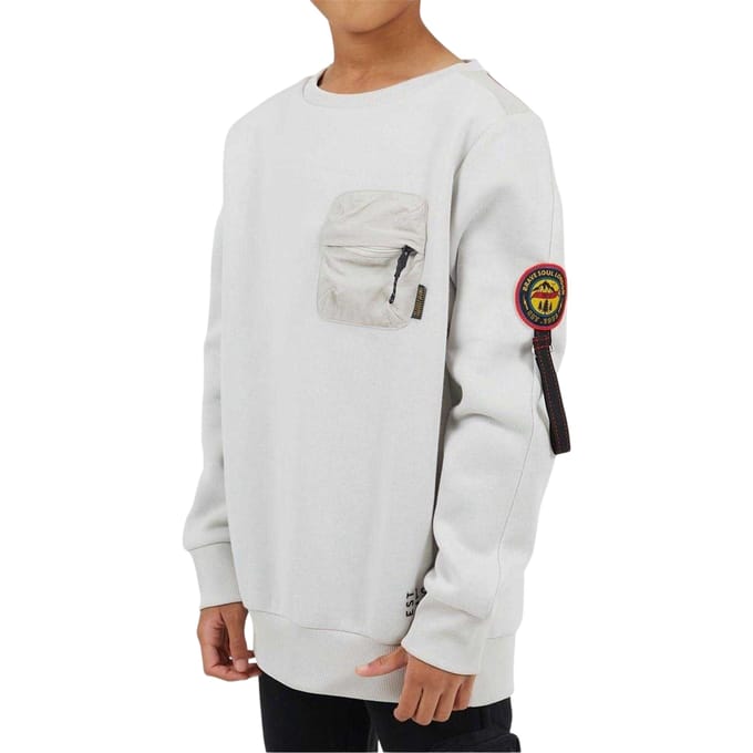 Brave Soul Sweatshirt met borstzak voor jongens (Lichtgrijs)