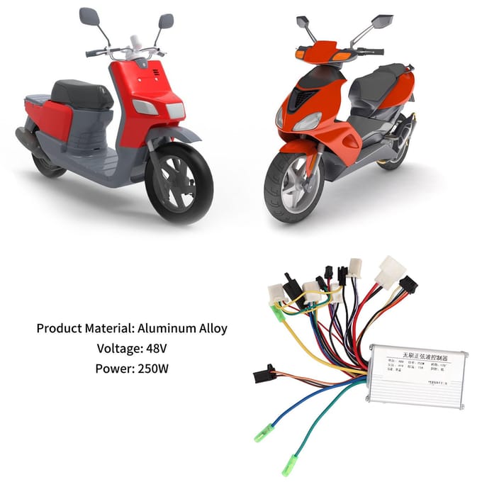 48V 250W Elektrische Fiets Borstelloze Controller Aluminiumlegering Borstelloze Motorcontroller voor Elektrische Fiets Scooter gray