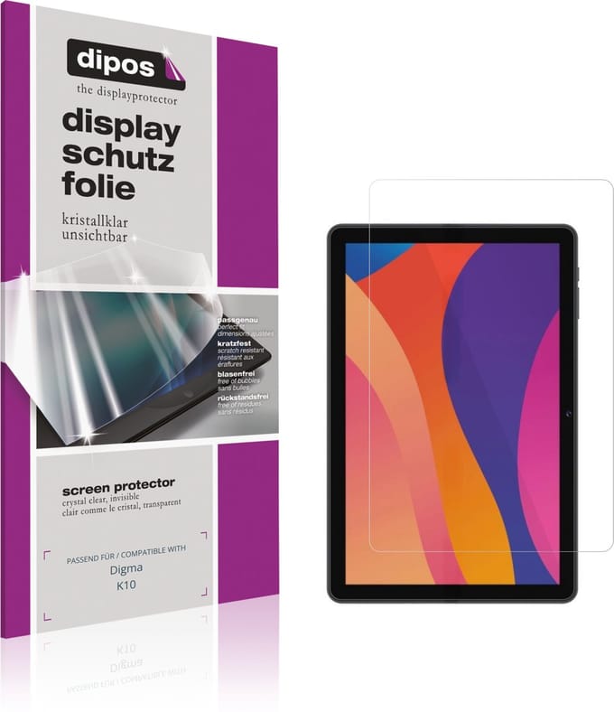 dipos – 2x Beschermfolie geschikt voor Digma K10 | Krasbestendige & heldere Screenprotector Ultra-Thin