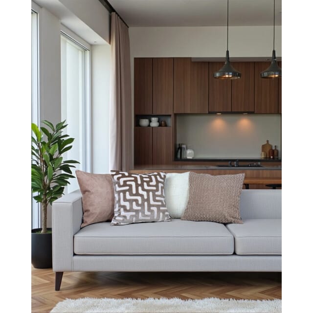 NOVÉE Sierkussen corduroy knit taupe | 45 x 45 cm | polyester