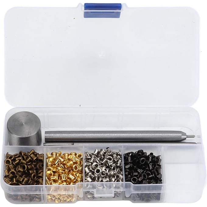 Oogjes 2mm Verguld Koper Metalen Oogjes Kit Veters Riemen Ooggespen Met Plastic Opbergdoos white