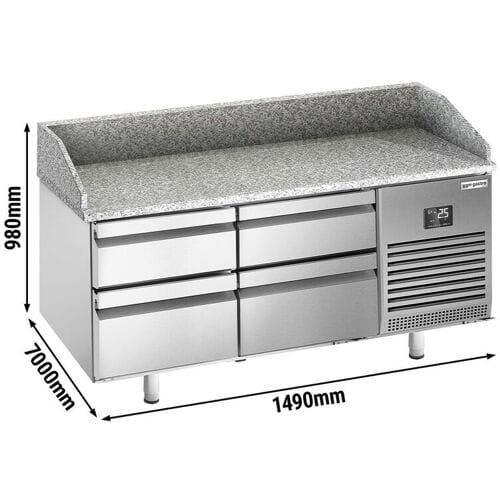 GGM Gastro Pizzakühltisch Premium PLUS - 1490x700mm - mit 4 Schubladen