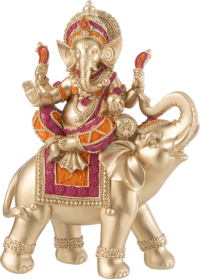 J-Line decoratie Ganesha Op Olifant - polyresin - mix - small