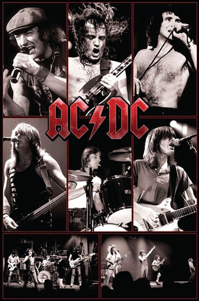 AC/DC Live - (Collage) Unisex Poster - meerkleurig - Standard