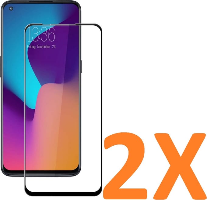 Volledige dekking Screenprotector Glas - Tempered Glass Screen Protector Geschikt voor: Oneplus nord N100 - 2x