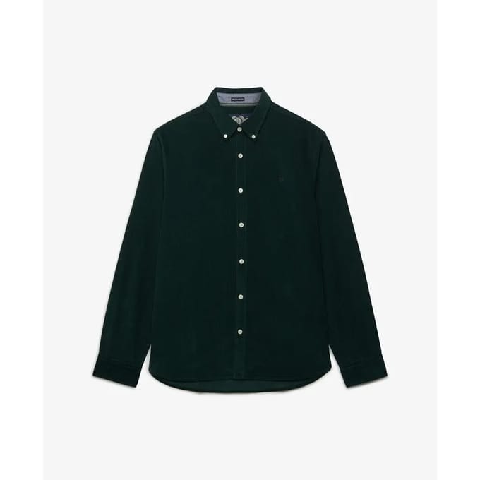 Superdry Overhemd Classic Needle Cord Shirt M4011044a A7h Eagle Green Mannen Maat - M
