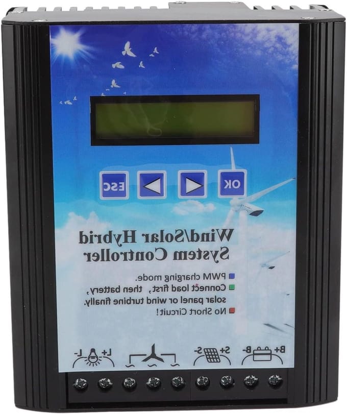 Hybride Energie Controller - Wind Solar - Energie Opladen - LCD Scherm - 24V-48V - Blauw