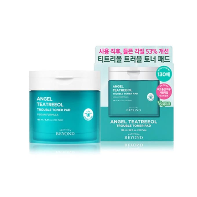 BEYOND Huile d'Arbre à Thé Angel Toner Pad Anti-Imperfections 130 Pads (185 ml) - Soin Apaisant & Exfoliant blue