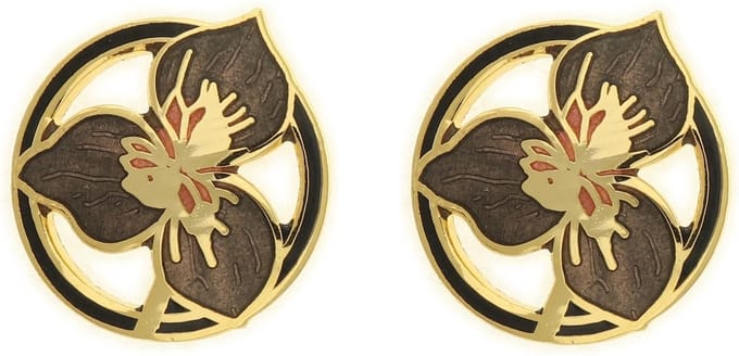 Behave - Dames oorbellen stekers - bruin bloemdesign - retro elegantie