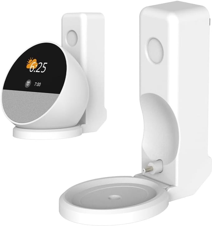 Space saving spot holder - speaker wall mounts - geïntegreerde kabelindeling - witte standaard - voor Echo Spot houder