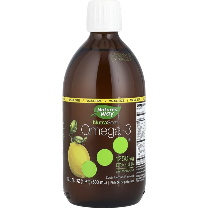 Nature's Way, NutraSea, Omega-3, Smaak Zesty Lemon, 16,9 fl oz (500ml)