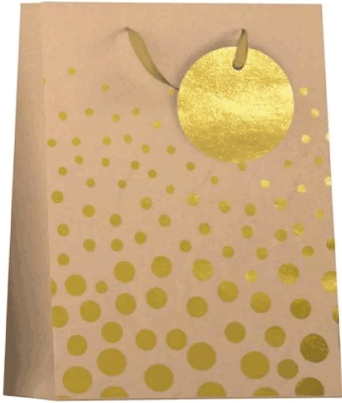 Papieren cadeau tas M Kraft hot stamp