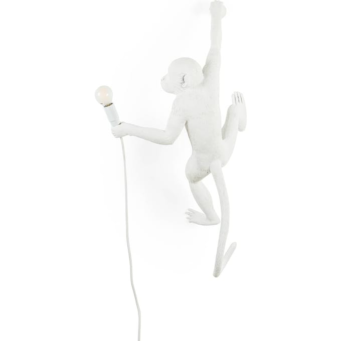 SELETTI LED decoratie-wandlamp Monkey Lamp, wit, rechts