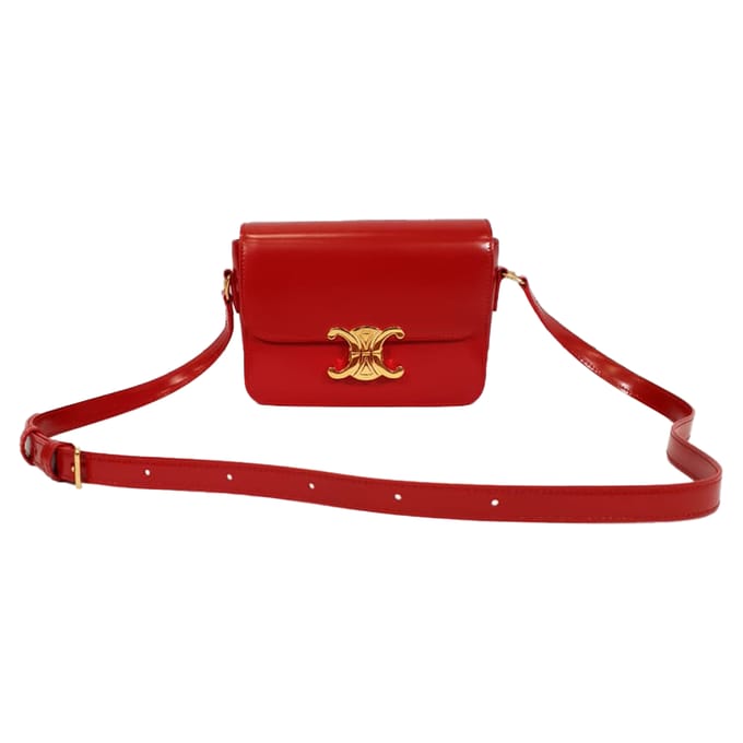 Celine Classique Triomphe Tas in Rode Leer