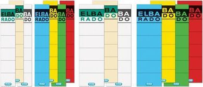 Rugetiket elba 34x190mm wit/grijs